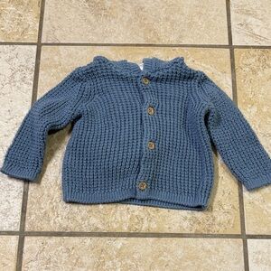 Cozy Blue Knit Baby Cardgian
